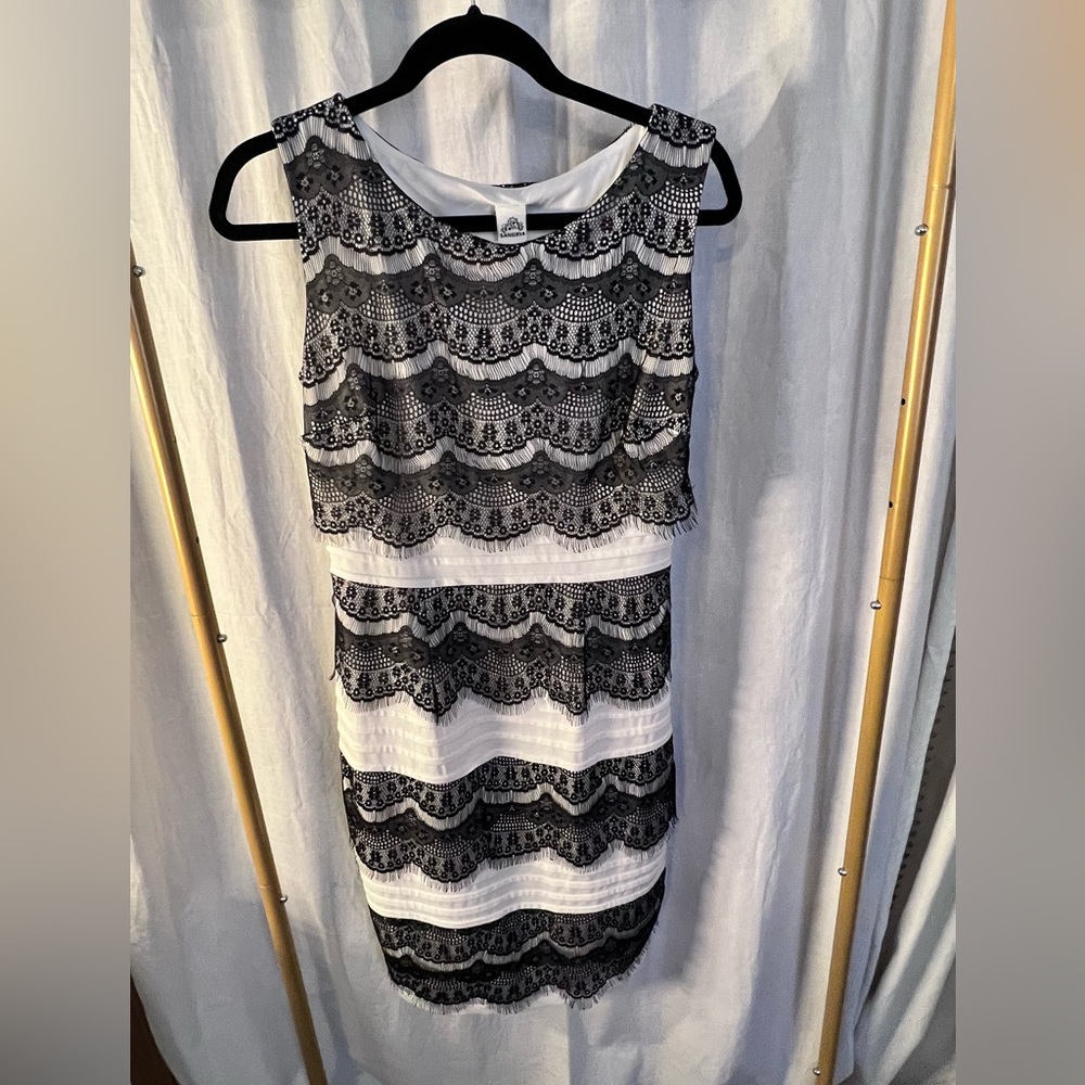 Black and white lace cocktail dress-size 10